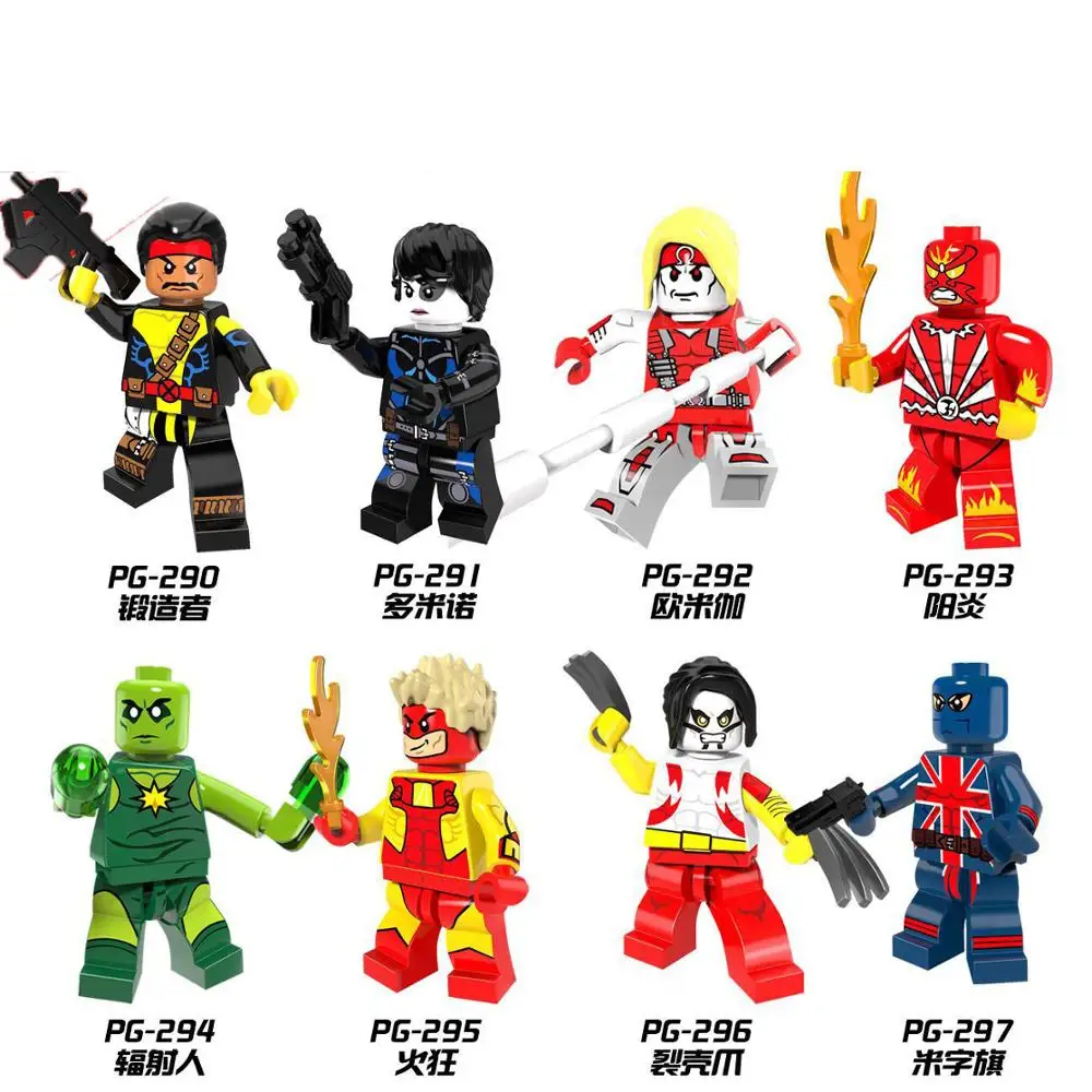 Single Sale Building Blocks Super Heroes Forge Pyro Domino Radioactive Man Union Jack Omega Collection Toys for children PG8082
Single Sale Building Blocks Super Heroes Forge Pyro Domino Radioactive Man Union Jack Omega Collection Toys for children PG8082