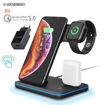 15W Fast Qi Wireless Charge Universal 3 in 1 Wireless Charger For Smart Watch Airpods Phone Stand Charging Station
15W Fast Qi Wireless Charge Universal 3 in 1 Wireless Charger For Smart Watch Airpods Phone Stand Charging Station