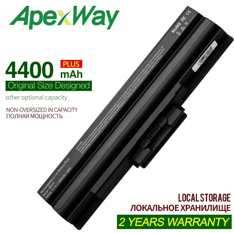 ApexWay 11 1 V 4400mAh аккумулятор для ноутбука SONY VAIO VGN-SR/CW/F/M/S/Y/YA/YB VPC-B | Компьютеры и офис