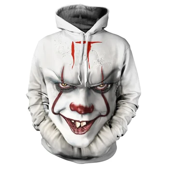 Brand clothing 2019 autumn fashion men's 3D hoodie horror clown IT movie funny clown cartoon print hoodie casual sportswear
Brand clothing 2019 autumn fashion men's 3D hoodie horror clown IT movie funny clown cartoon print hoodie casual sportswear