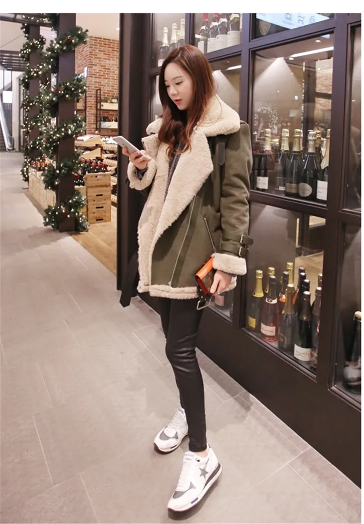 2017 Autumn And Winter Korean-style Loose And Plus-sized Mid-length Lambs Wool Cotton-padded Clothes Suede Fold-down Collar Thic
2017 Autumn And Winter Korean-style Loose And Plus-sized Mid-length Lambs Wool Cotton-padded Clothes Suede Fold-down Collar Thic