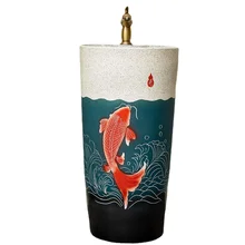 Ceramic Pillar Basin Paradise Fish of China Floor-Standing Washbasin Balcony Courtyard Pedestal Basin Hotel Column Wash Basin
Ceramic Pillar Basin Paradise Fish of China Floor-Standing Washbasin Balcony Courtyard Pedestal Basin Hotel Column Wash Basin