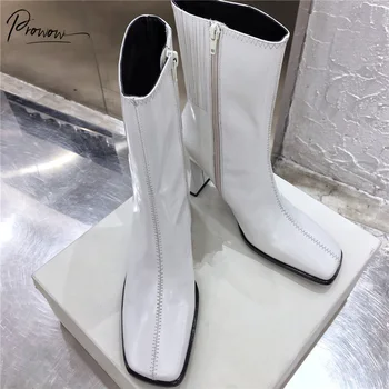 Prowow Fashion Style Black White Red Genuine Leather Women Boots Square Toe Side Zip Chunky High Heel Women Boots Shoes Woman
Prowow Fashion Style Black White Red Genuine Leather Women Boots Square Toe Side Zip Chunky High Heel Women Boots Shoes Woman