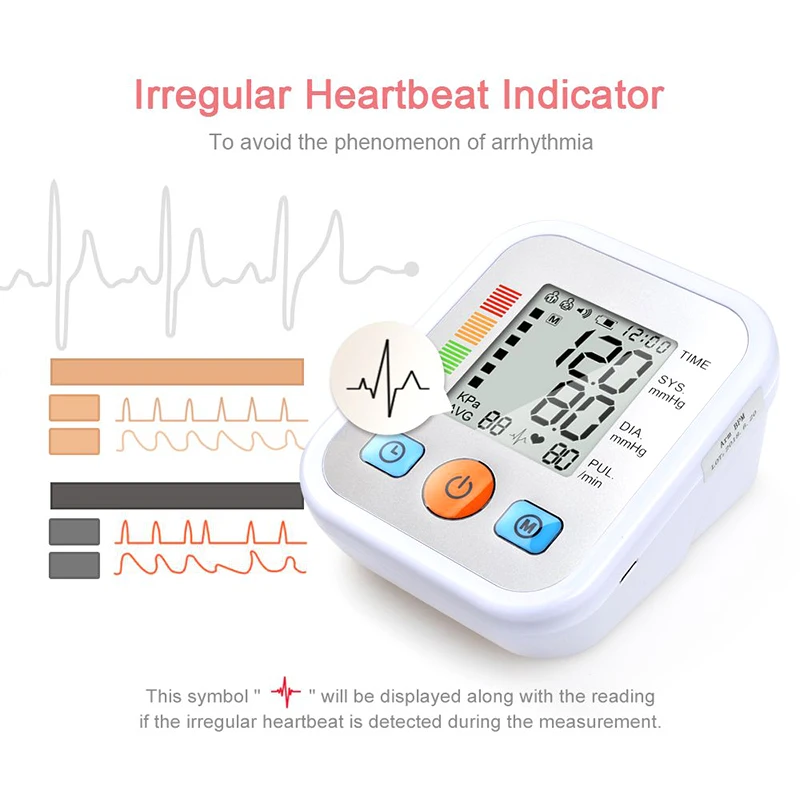 Digital Arm Blood Pressure Monitor Tonometer Measuring Sphygmomanometer Pulsometer Accurate BP Monitor Machine LCD Tensiometro
Digital Arm Blood Pressure Monitor Tonometer Measuring Sphygmomanometer Pulsometer Accurate BP Monitor Machine LCD Tensiometro