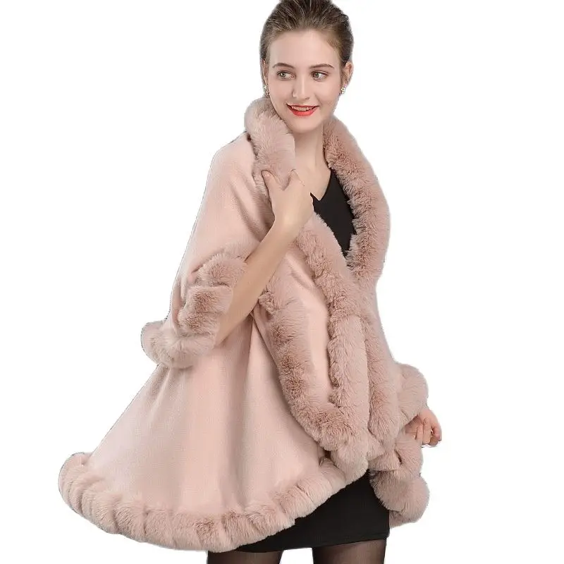 Z007 European and American Faux Fur Collar Double-decker Cloak Medium Long High-end Luxury Shawl Women Cape Women Cape
Z007 European and American Faux Fur Collar Double-decker Cloak Medium Long High-end Luxury Shawl Women Cape Women Cape