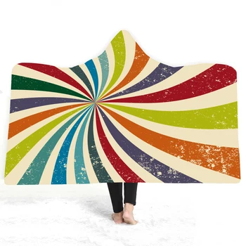 Colorful Striped Hooded Blanket for Kids Double Thick Warm Mandala Blanket with Hat Soft Manta Sherpa Throw Blanket Magic Cloak
Colorful Striped Hooded Blanket for Kids Double Thick Warm Mandala Blanket with Hat Soft Manta Sherpa Throw Blanket Magic Cloak