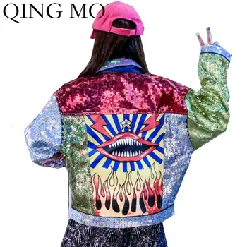 QING MO Women Full Sequin Jacket Coat 2019 Autumn Winter Women Personality Printed Jacket Punk Style High Quality ZQY2330
QING MO Women Full Sequin Jacket Coat 2019 Autumn Winter Women Personality Printed Jacket Punk Style High Quality ZQY2330