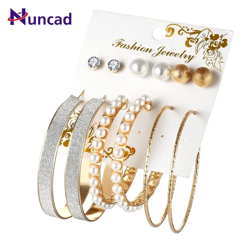 6pcs/set Korean Elegant Earrings Exaggerated Artificial Pearl Earrings Personality Matte Big Circle Stud Earrings for Women
6pcs/set Korean Elegant Earrings Exaggerated Artificial Pearl Earrings Personality Matte Big Circle Stud Earrings for Women