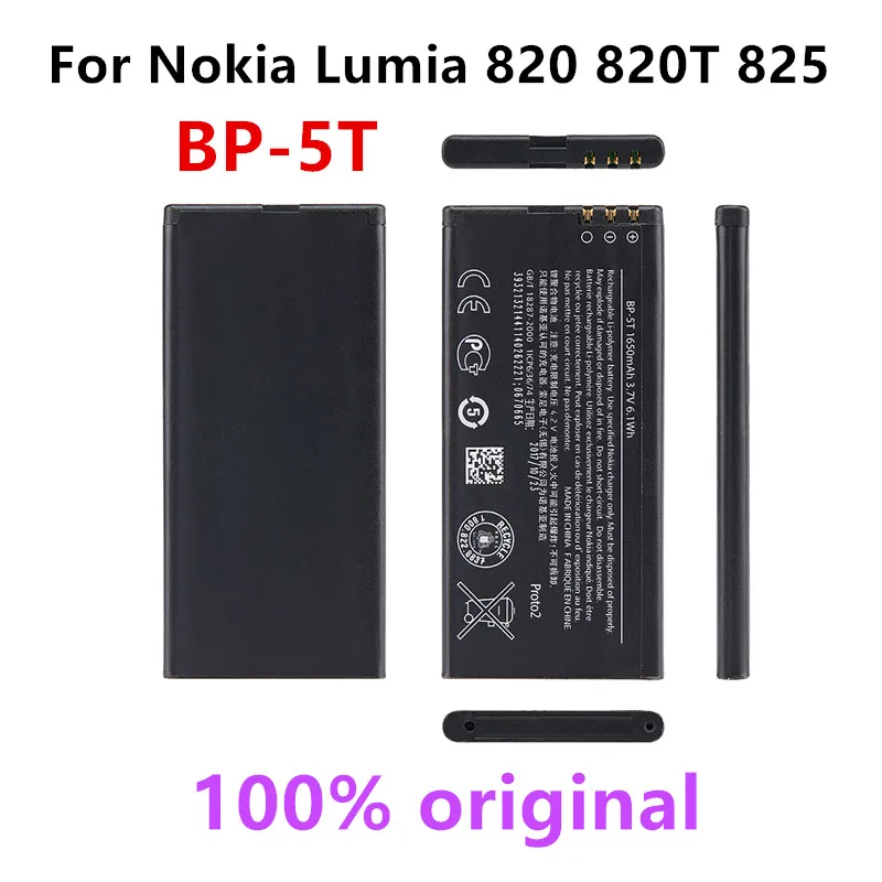 

Original BP-5T 1650mAh Replacement Battery For Nokia Lumia 820 825 Lumia 820T Lumia 820.2 RM-878 BP5T BP 5T Li-Polymer Batteries