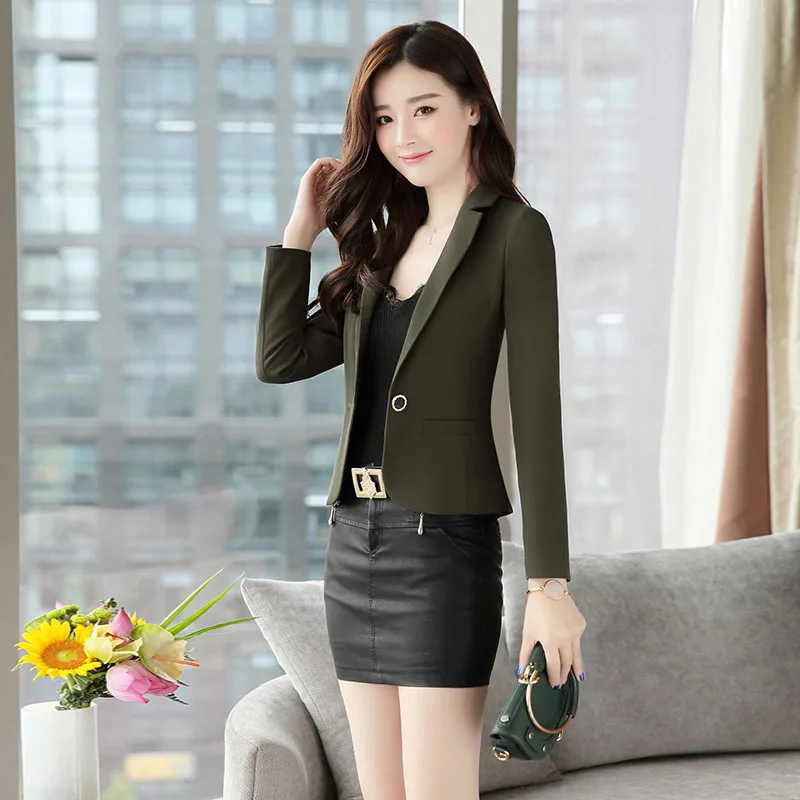 2018 Spring And Autumn One-Button Slim Fit Cropped Jacket Long Sleeve Simple Korean-style Trend Versitile Fashion Career Ol Suit
2018 Spring And Autumn One-Button Slim Fit Cropped Jacket Long Sleeve Simple Korean-style Trend Versitile Fashion Career Ol Suit