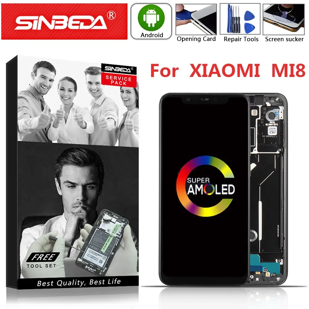 Датчик отпечатков пальцев AMOLED для Xiaomi Mi8 Explorer ЖК дисплей сенсорный экран
