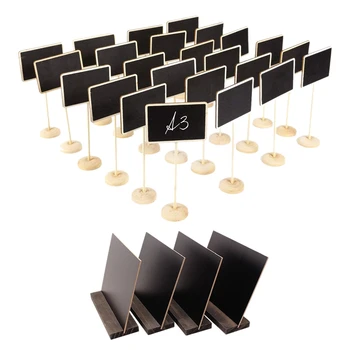 4 Pcs Mini Tabletop Chalkboard Signs with Rustic Style Wood Base Stands, with 3X Chalks & 24 Pcs Mini Blackboard Writable Erasab
4 Pcs Mini Tabletop Chalkboard Signs with Rustic Style Wood Base Stands, with 3X Chalks & 24 Pcs Mini Blackboard Writable Erasab