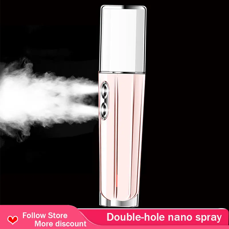 Double-hole Nano Facial Steamer Rechargeable Handheld Portable Beauty Instrument Detection Fluorescent Agent Facial Humidifier
Double-hole Nano Facial Steamer Rechargeable Handheld Portable Beauty Instrument Detection Fluorescent Agent Facial Humidifier