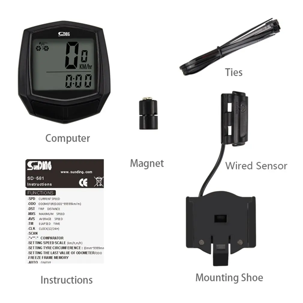 SUNDING Bike Wired Stopwatch Bicycle Multifunction Computer Speedometer Odometer Sensor Outdoor Sport Accessories SD-581
SUNDING Bike Wired Stopwatch Bicycle Multifunction Computer Speedometer Odometer Sensor Outdoor Sport Accessories SD-581