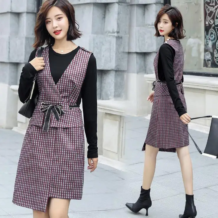 Two-Piece Set Retro Skirt 2019 New Style Spring And Autumn Fashion Dress V-neck T-shirt Suit Skirt Asymmetric Skirt
Two-Piece Set Retro Skirt 2019 New Style Spring And Autumn Fashion Dress V-neck T-shirt Suit Skirt Asymmetric Skirt