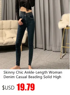 Description Picture 6 of item2022 New Slim Black Pencil Pants Jeans Women Fashion Lace-Up Zip Ankle-length Pants Female High Waist Jeans Skinny sexy KZ891