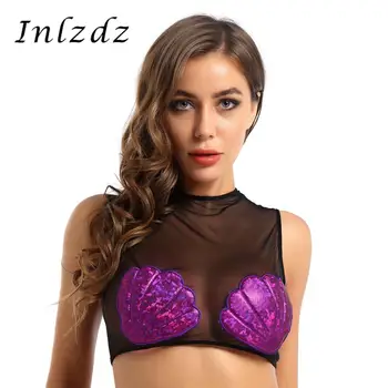 Womens Pole Dance Crop Top See Through Sheer Mesh Rave Clothes Round NeckMermaid Sea Shell Festivals Party Vest Crop Tank Top
Womens Pole Dance Crop Top See Through Sheer Mesh Rave Clothes Round NeckMermaid Sea Shell Festivals Party Vest Crop Tank Top