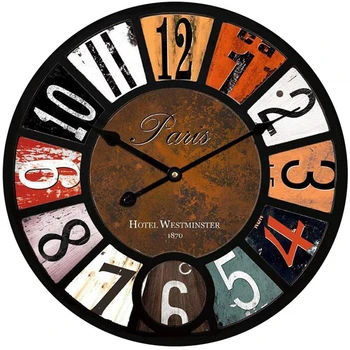 Noiseless Arabic Numerals Country Style Wooden Large Vintage Wall Clock for Home Decoration
Noiseless Arabic Numerals Country Style Wooden Large Vintage Wall Clock for Home Decoration
