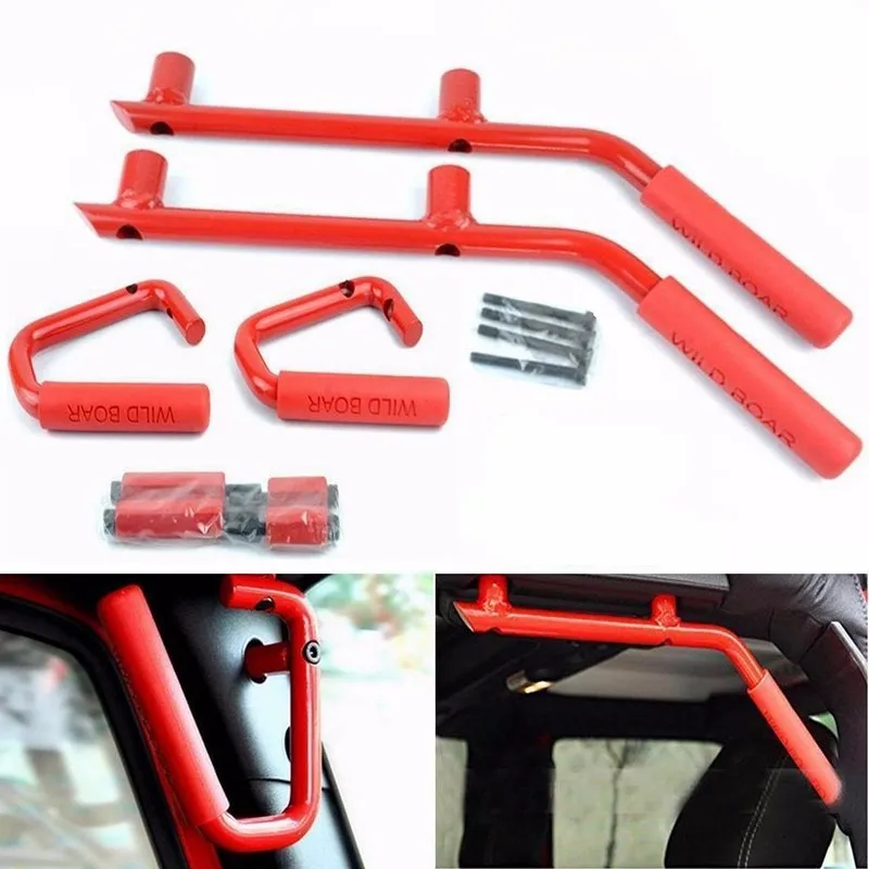 Черная передняя и задняя крепкая стальная ручка для джипа Wrangler Rubicon JK 2 & 4 Door
