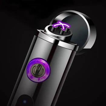 Mini Double Arc Screen Display Fingerprint Electric Lighters Windproof USB Recharge Lighter Small Metal Plasma LED Lighters New
Mini Double Arc Screen Display Fingerprint Electric Lighters Windproof USB Recharge Lighter Small Metal Plasma LED Lighters New
