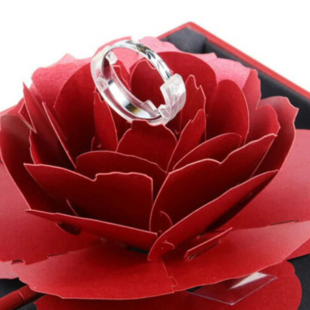 Folding Rotating Case Rad Rose Engagement Ring Box Birthday Valentine's Day Wedding Ring Box Jewelry Display Boxes Decorations
Folding Rotating Case Rad Rose Engagement Ring Box Birthday Valentine's Day Wedding Ring Box Jewelry Display Boxes Decorations
