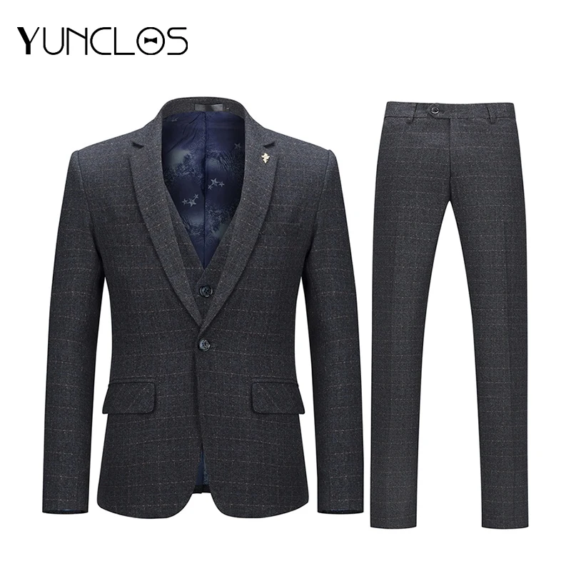 YUNCLOS Costume Homme Gris Gray Banquet Men 3 Pcs Suits Business Wedding Suits For Men One Buckle (Jacket+vest+pant) Suits
YUNCLOS Costume Homme Gris Gray Banquet Men 3 Pcs Suits Business Wedding Suits For Men One Buckle (Jacket+vest+pant) Suits