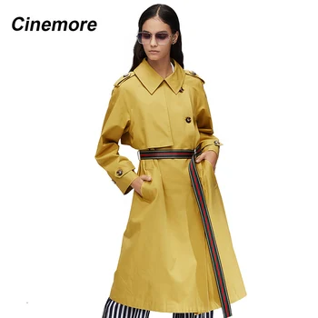 CINEMORE 2020 New arrival autumn khaki trench coat women fashion style X-Long cotton Loose clothing with belt woman clothes 9015
CINEMORE 2020 New arrival autumn khaki trench coat women fashion style X-Long cotton Loose clothing with belt woman clothes 9015
