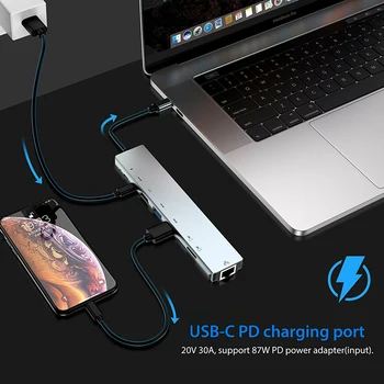 8-in-1 Card Reader USB-C PD Power Delivery for MacBook Pro Dock Type-C to Multiport USB-C 4K HDMI USB 3.0 Hub Adapter Cable
8-in-1 Card Reader USB-C PD Power Delivery for MacBook Pro Dock Type-C to Multiport USB-C 4K HDMI USB 3.0 Hub Adapter Cable