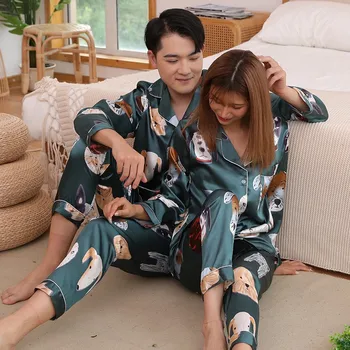 2PCS Pajamas Suit Satin Homewear Lovers Sleep Set Intimate Lingerie Sexy Men And Women Causal Nightwear Autumn New Sleepwear
2PCS Pajamas Suit Satin Homewear Lovers Sleep Set Intimate Lingerie Sexy Men And Women Causal Nightwear Autumn New Sleepwear