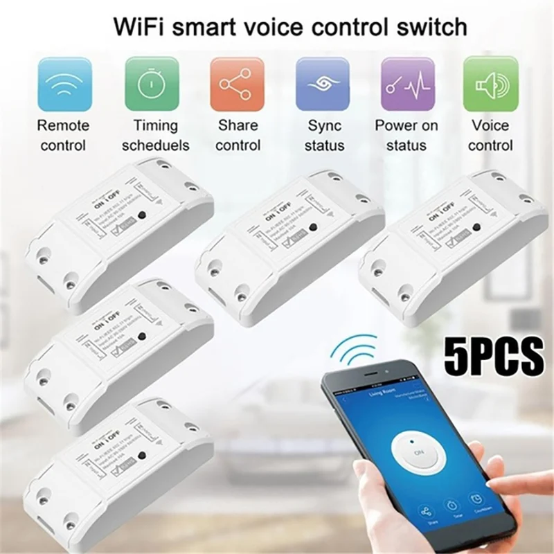 Wifi Smart Wireless Remote Switch Universal Breaker Timer APP Control Universal Smart Home Automation Module for Android/IOS
Wifi Smart Wireless Remote Switch Universal Breaker Timer APP Control Universal Smart Home Automation Module for Android/IOS