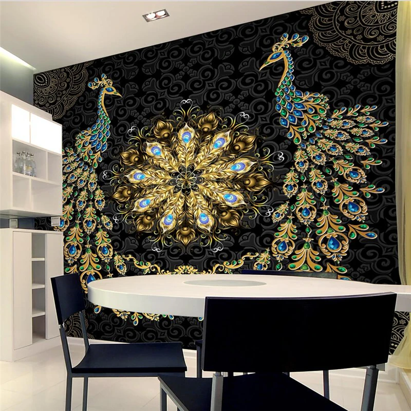mural papel de parede para quarto Custom wallpaper Luxury black gold gem peacock background wall papel parede wall paper
mural papel de parede para quarto Custom wallpaper Luxury black gold gem peacock background wall papel parede wall paper