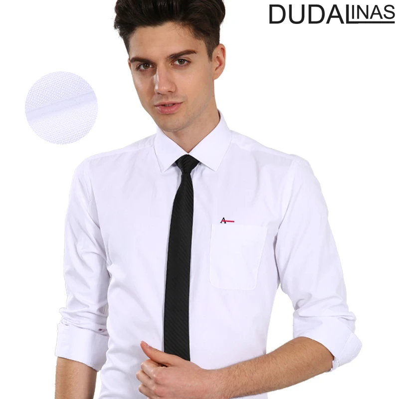 

Dudalinas Camisa social masculina Aramy mens long sleeve Male Shirts Casual Slim Fit Brand Clothing Sem pockets