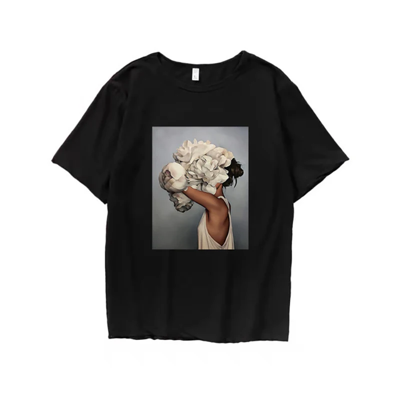 Women T-shirt New Cotton Harajuku Aesthetics Tshirt Flowers Feather Print Short Sleeve Tops Tees Fashion Casual Couple T Shirt 
Women T-shirt New Cotton Harajuku Aesthetics Tshirt Flowers Feather Print Short Sleeve Tops Tees Fashion Casual Couple T Shirt