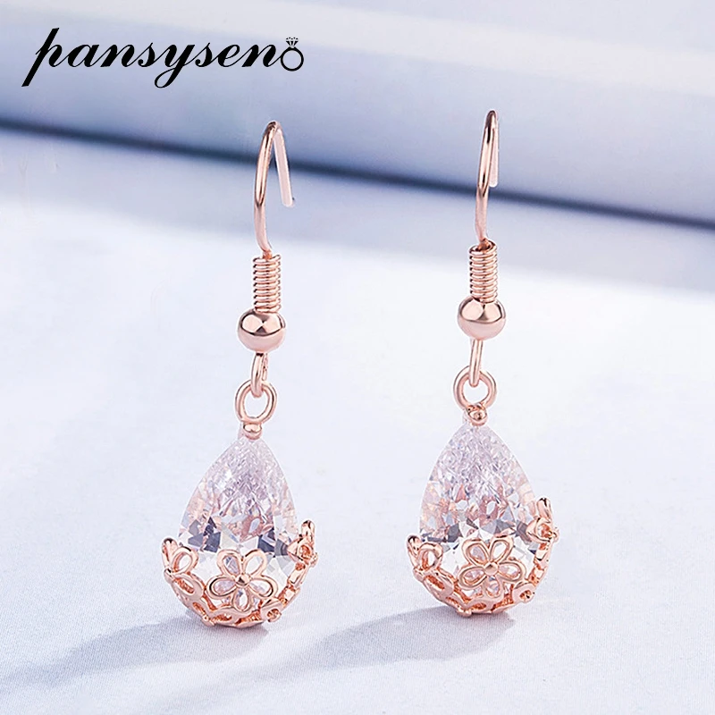 PANSYSEN New Rose Gold Color Fashion Hollow Long Drop Earrings for Women 925 Sterling Silver Female Diamond Earrings Ear Jewelry
PANSYSEN New Rose Gold Color Fashion Hollow Long Drop Earrings for Women 925 Sterling Silver Female Diamond Earrings Ear Jewelry