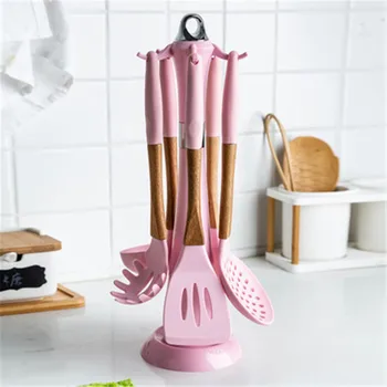 1/6PCS pink Cooking Tools Set Premium Silicone Kitchen Cooking Utensils Set with Storage Box Turner Tongs Spatula Soup Spoon
1/6PCS pink Cooking Tools Set Premium Silicone Kitchen Cooking Utensils Set with Storage Box Turner Tongs Spatula Soup Spoon