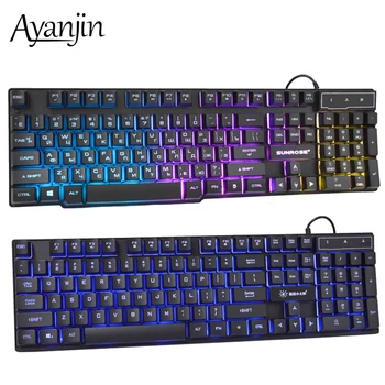 Russian+English Keyboard Wired Gaming Keyboard 104 Button Backlit LED Holder Keyboards USB Waterproof Gamer Key board For Laptop
Russian+English Keyboard Wired Gaming Keyboard 104 Button Backlit LED Holder Keyboards USB Waterproof Gamer Key board For Laptop