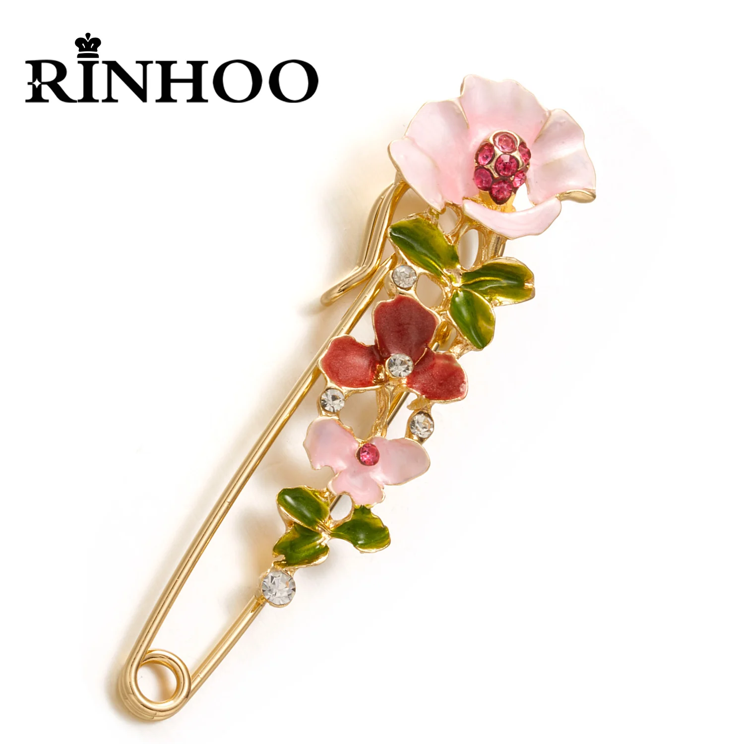 Rinhoo Элегантные Красочные Стразы Цветы большие броши для женщин растение корсаж