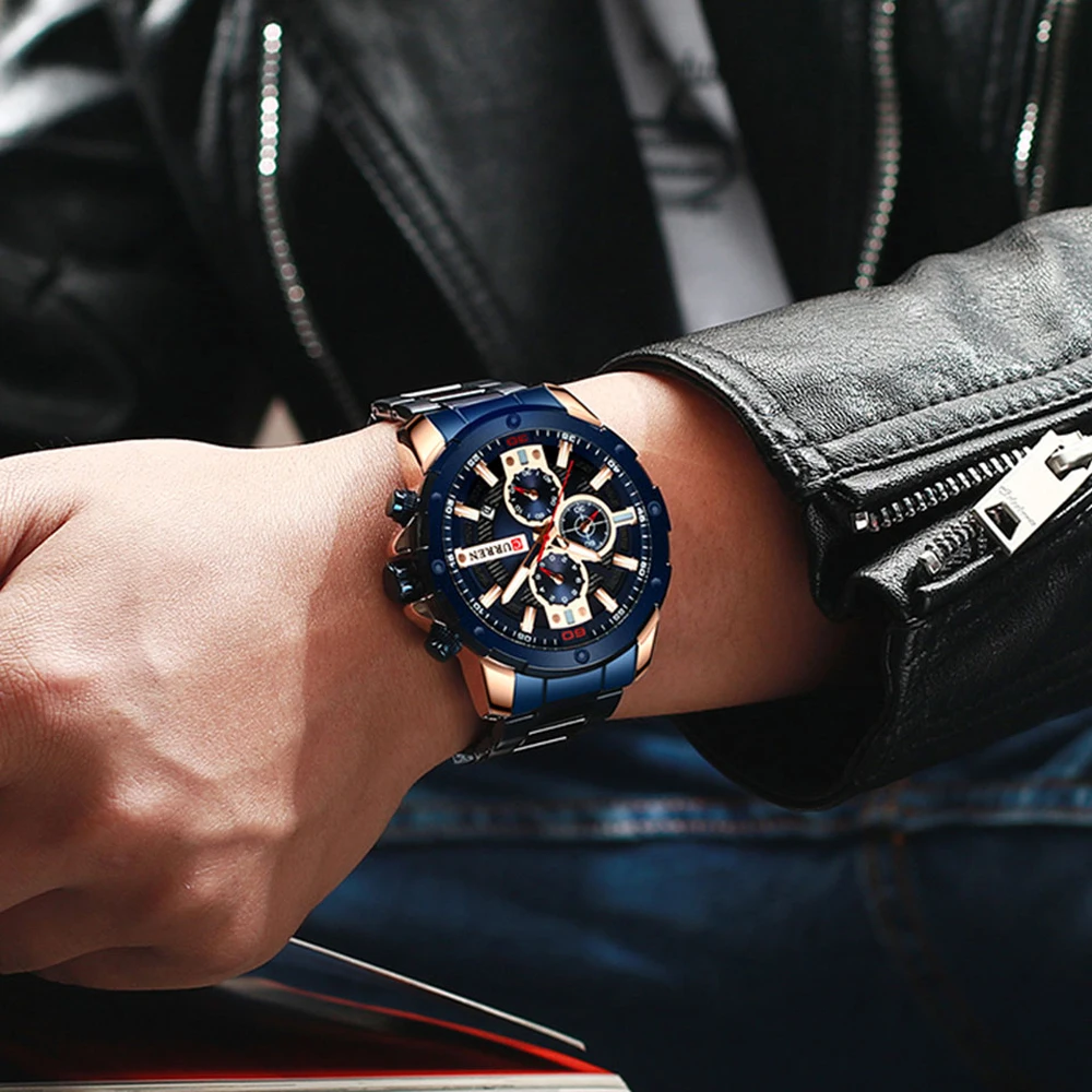 CURREN Watches Men Stainless Steel Band Quartz Wristwatch Military Chronograph Clock Male Fashion Sporty Watch Waterproof 8336
CURREN Watches Men Stainless Steel Band Quartz Wristwatch Military Chronograph Clock Male Fashion Sporty Watch Waterproof 8336