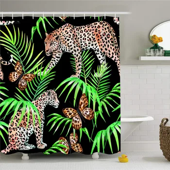 Summer Tropical Bath Curtains Leopard Butterfly Print Home Decor Curtains Waterproof Shower Curtain with Hooks 180x200cm Custom
Summer Tropical Bath Curtains Leopard Butterfly Print Home Decor Curtains Waterproof Shower Curtain with Hooks 180x200cm Custom