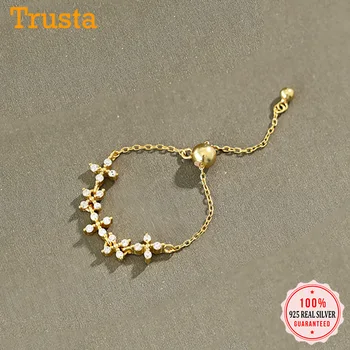 Trustdavis Genuine 925 Sterling Silver Fashion Flower CZ Chain Adjustable Ring For Women Wedding Silver 925 Ring Jewelry DA1014
Trustdavis Genuine 925 Sterling Silver Fashion Flower CZ Chain Adjustable Ring For Women Wedding Silver 925 Ring Jewelry DA1014