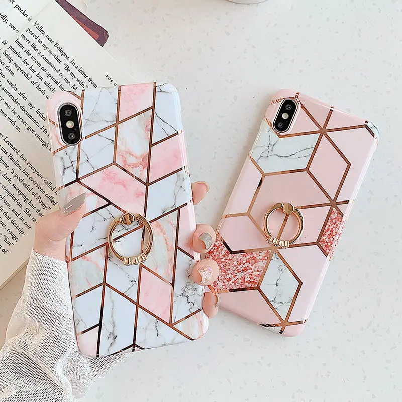 Artistic Geometric Marble Phone Case For iphone XS XR XS Max 6 6S 7 8 Plus Glossy soft silicon Case Bling Diamond Finger Ring
Artistic Geometric Marble Phone Case For iphone XS XR XS Max 6 6S 7 8 Plus Glossy soft silicon Case Bling Diamond Finger Ring