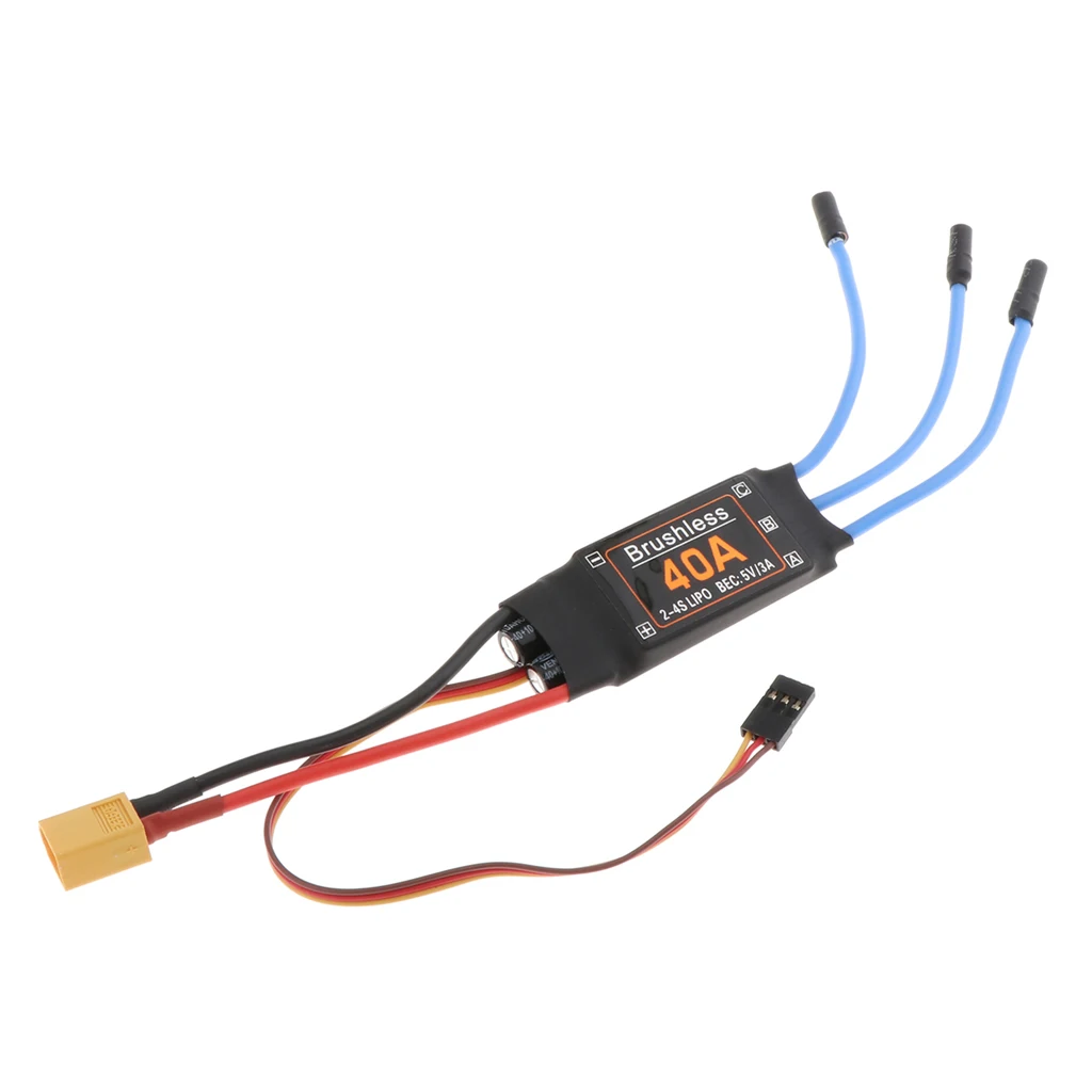 40A Brushless ESC Motor XT60 Plug Durable RC Airplanes Toys Accessories 40A Brushless ESC Motor XT60 Plug Durable RC Airplanes Toys Accessories