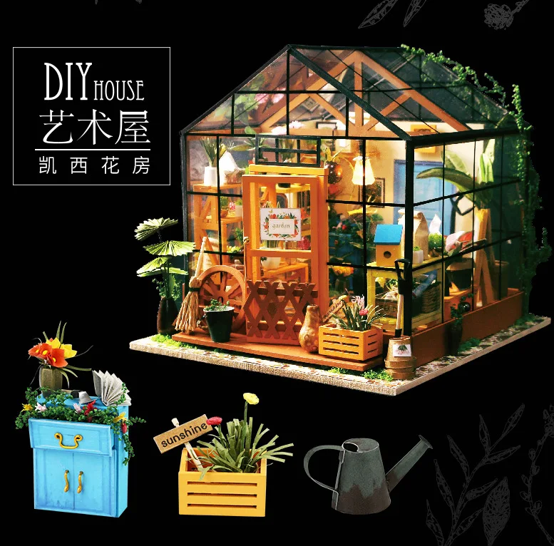 Robotime DIY Hut Entirely Handmade Assembled Kathy Greenhouse Micro Landscape Model Creative Birthday Please People Gift
Robotime DIY Hut Entirely Handmade Assembled Kathy Greenhouse Micro Landscape Model Creative Birthday Please People Gift