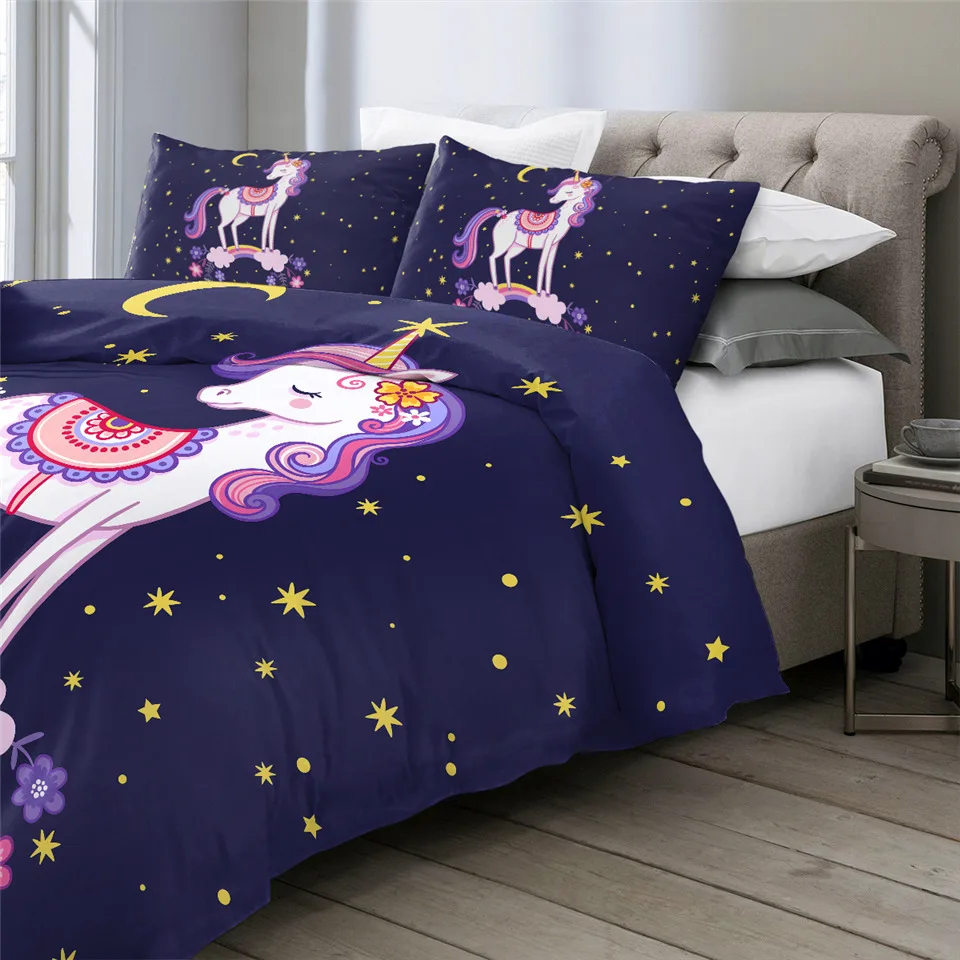 Unicorn Pink Kids Duvet Cover Bedding Set Unicorn Pink Kids Duvet Cover Bedding Set