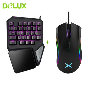 Delux T9 Pro Keyboard Mouse Combos M625 Mice LED Backlit USB Wired Mini Keyboard for Gaming One/Single Hand LOL Overwatch Gamer
Delux T9 Pro Keyboard Mouse Combos M625 Mice LED Backlit USB Wired Mini Keyboard for Gaming One/Single Hand LOL Overwatch Gamer