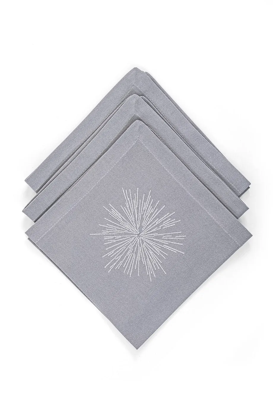 Set of 4 Linen Napkins with Gray Silver Star Embroidery, 45*45 cm., dinner Talks, Special Day,
Set of 4 Linen Napkins with Gray Silver Star Embroidery, 45*45 cm., dinner Talks, Special Day,