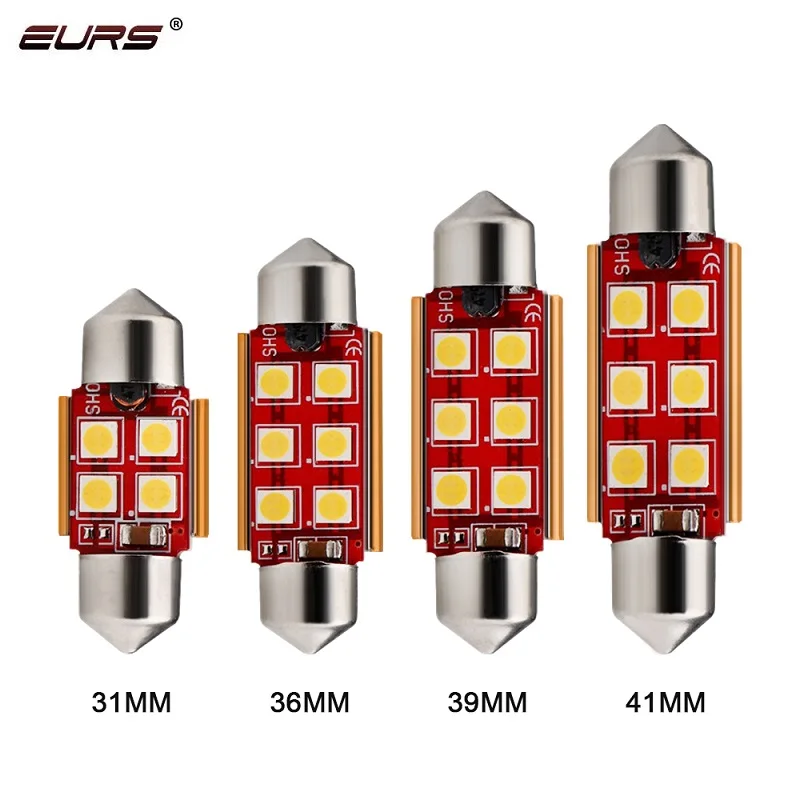 EURS 2PCS Festoon 31mm 36mm 39mm 41mm LED Bulb Super Bright 3030 SMD Canbus Error Free Auto Interior Doom Lamp Car Styling Light
EURS 2PCS Festoon 31mm 36mm 39mm 41mm LED Bulb Super Bright 3030 SMD Canbus Error Free Auto Interior Doom Lamp Car Styling Light