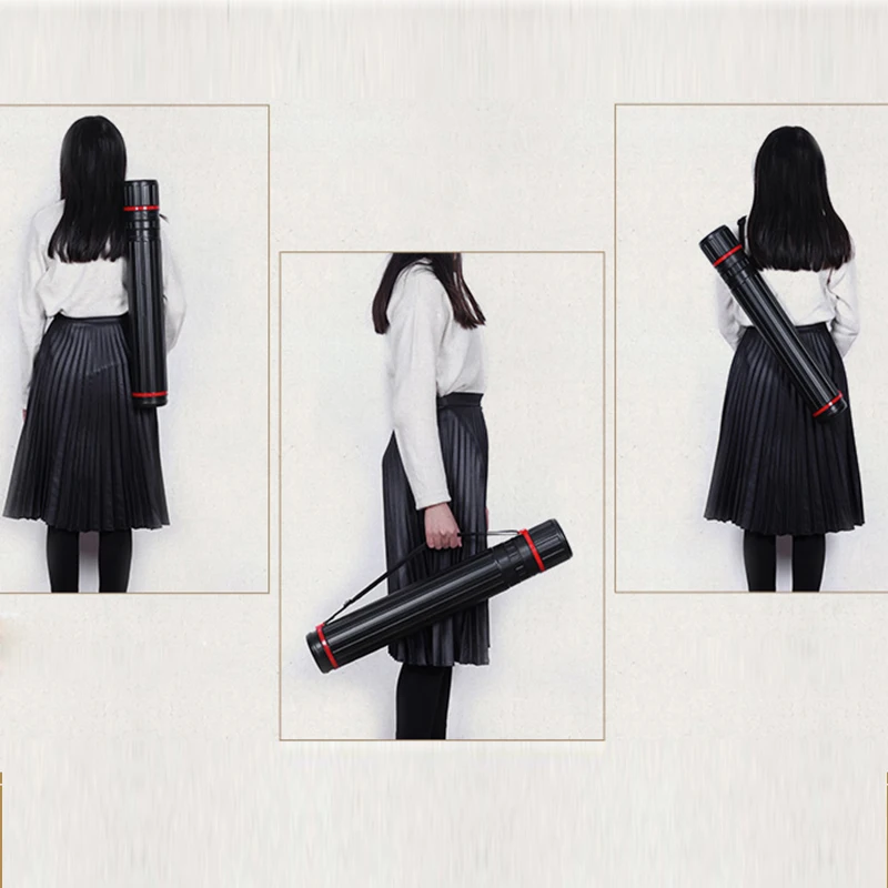 Tube de dessin télescopique en plastique résistant à l'humidité, fournitures d'art de calligraphie, tube de dessin moyen, rouleau de rangement d'images monté 1 pièce Tube de dessin télescopique en plastique résistant à l'humidité, fournitures d'art de calligraphie, tube de dessin moyen, rouleau de rangement d'images monté 1 pièce