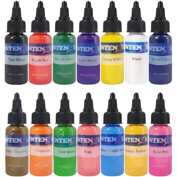 Tintas de tatuaje 14 colores 30 ml/botella de tintas de pigmento tatuaje conjunto para Kit de arte del tatuaje corporal
Tintas de tatuaje 14 colores 30 ml/botella de tintas de pigmento tatuaje conjunto para Kit de arte del tatuaje corporal