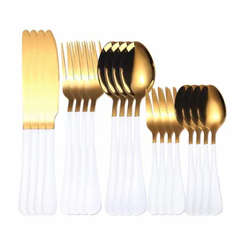 White Gold Cutlery Set Stainless Steel Cutlery Set 20 Piece Fork Spoons Knives Complete Tableware Dinnerware Set Dropshipping
White Gold Cutlery Set Stainless Steel Cutlery Set 20 Piece Fork Spoons Knives Complete Tableware Dinnerware Set Dropshipping